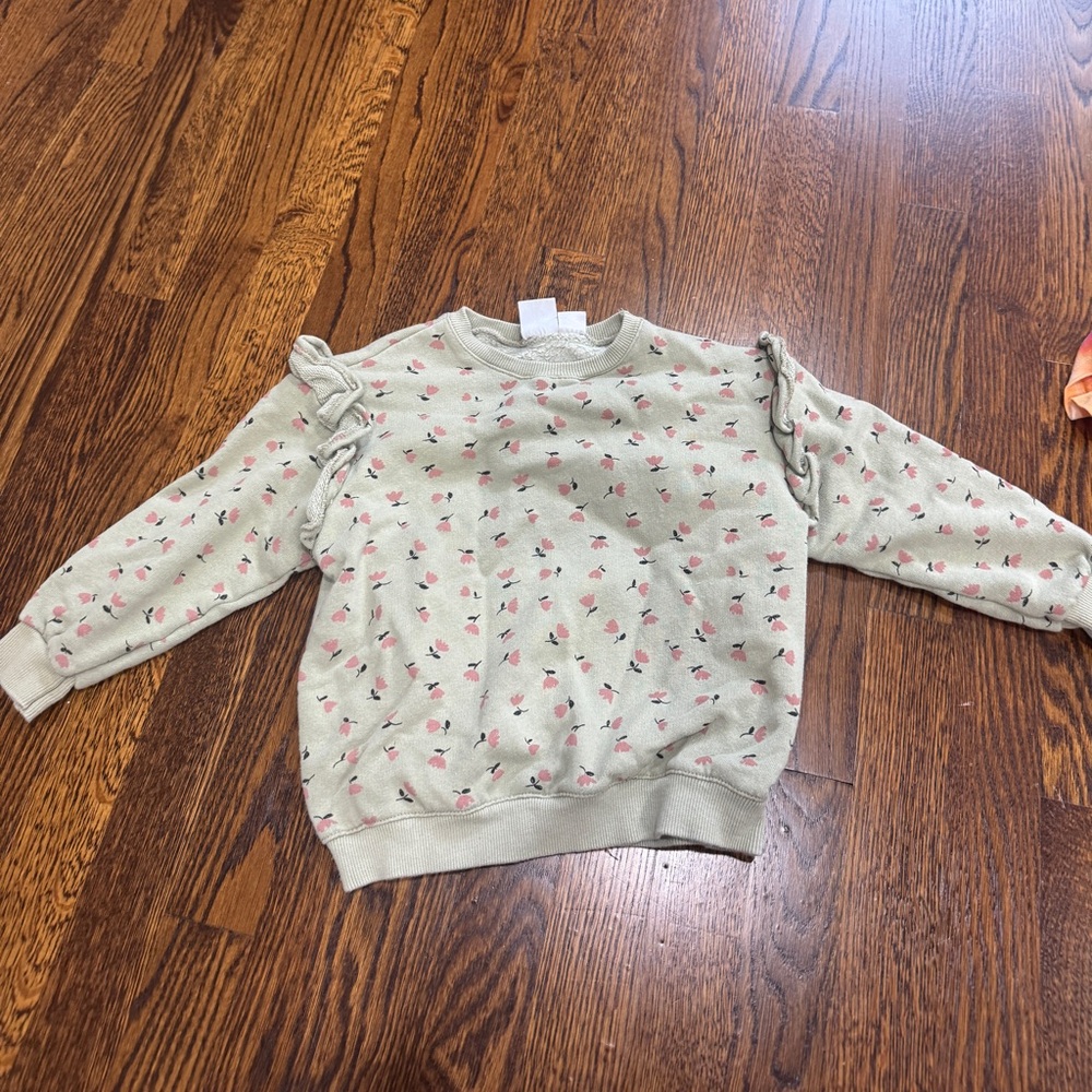 Zara Floral green toddler sweatshirt